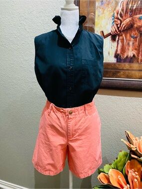 REWORKED- Black Ralph Lauren Sleeveless Button-Down Top